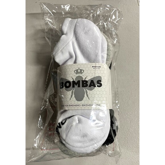 4 Pack Bombas Mens Womens Unisex Ankle Socks Black Blue Gray Size Medium NEW - Picture 5 of 5